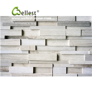 Beige Grey White Wood Marble Ledge Culture Stacked Stone Pannel for Interior Exterior Garden Feature Wall Vaneer Cladding Decor and Pool Waterfall