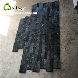 Black Quartzite Cultured Stone Honed Surface Bathroom Wall Tile