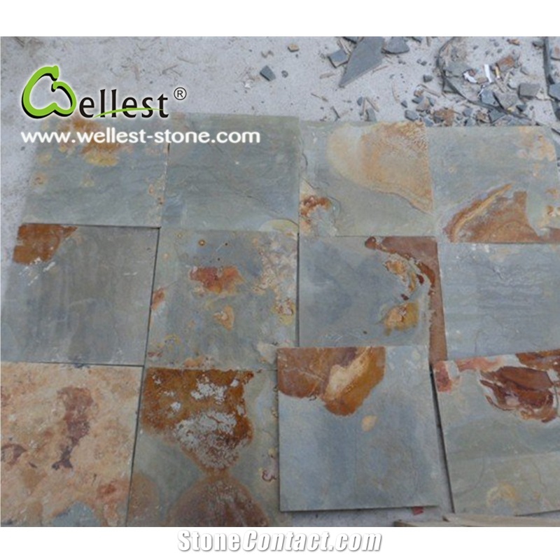 China Factory Best Price Popular Rusty Slate Pavers Pattern for Exterior