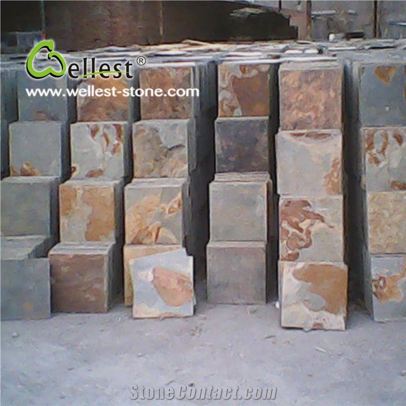 China Factory Best Price Popular Rusty Slate Pavers Pattern for Exterior
