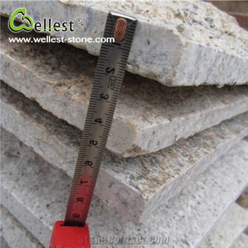 Factory G682 Yellow Rusty Granite 600x150mm Mushroom Stone for Wall Cladding