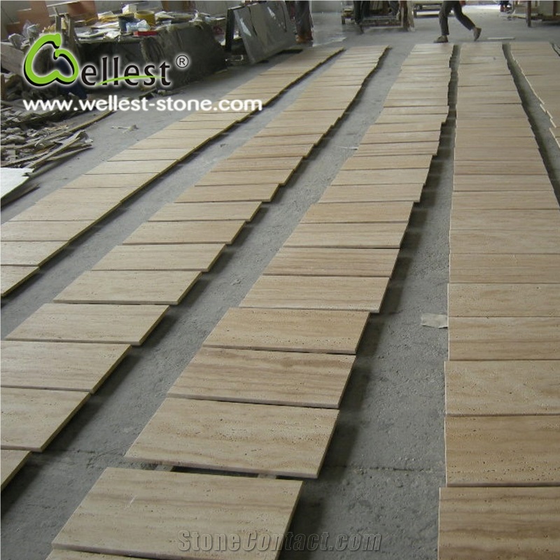 High Quality Honed Surface Beige Travertine Swimming Pool Coping Tile