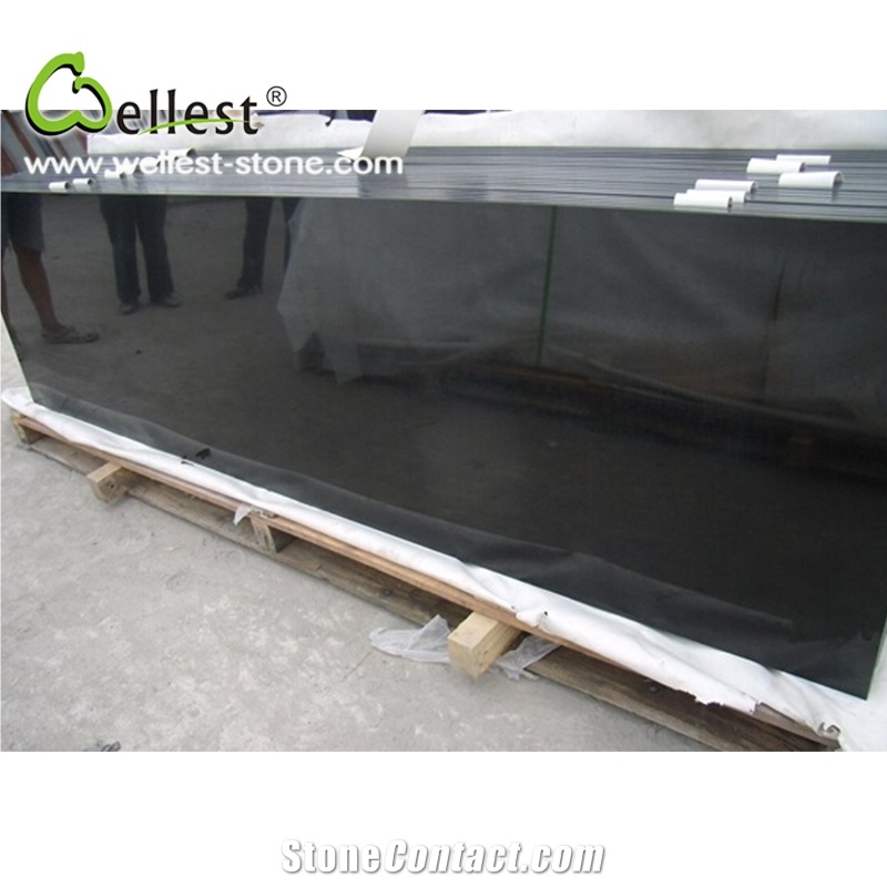 Hot Selling High Quality Polished Surface Flat Edge Mongolia Black Granite Kitchen Countertop