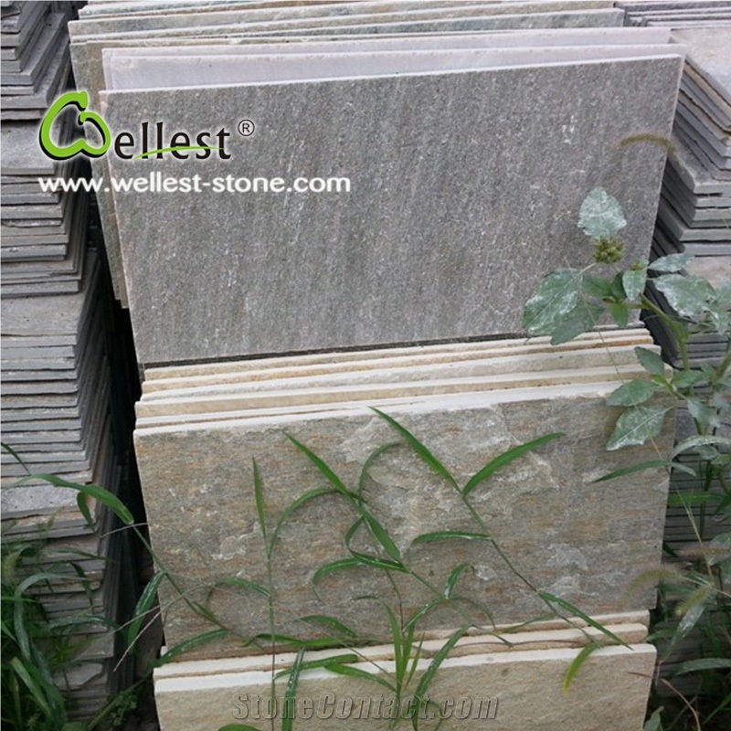 Hot Selling Yellow Wood Slate Flat Tile Pattern for Exterior Wall