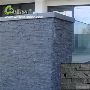 Natural Black Slate Bathroom Tile for Decoration Cultured Stone