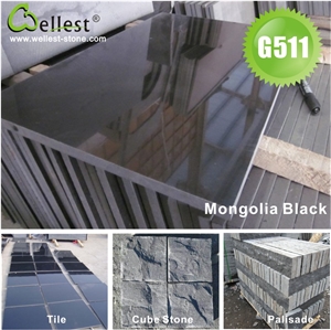 Polished Surface G511 Mongolia Black Granite Wall Tile