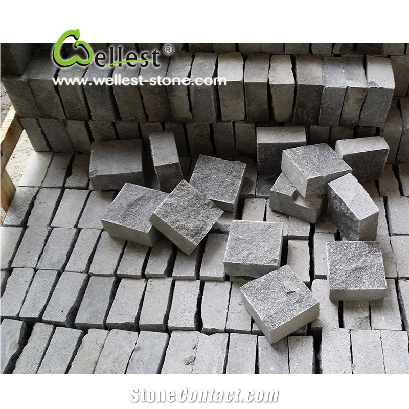 Rocky Ice Price G654 Granite Cube Stone / Cobble Walkway Paving Stone (10*10*5cm, Natural Split Face, Other Sawn Cut)