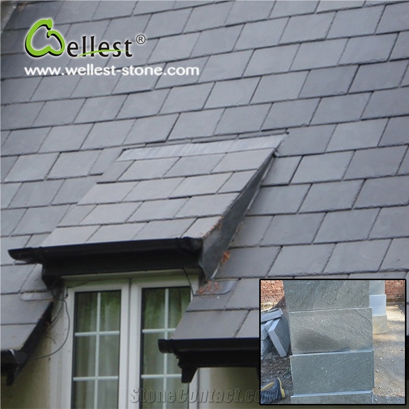 Wholesale Grey Color Slate Roof Tiles for House
