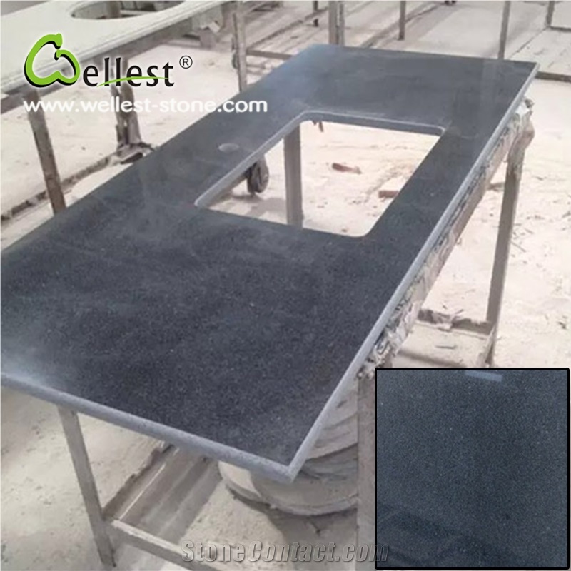 Wholesale Polished Surface G654 Black Granite Kitchen Countertop