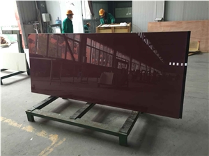 Nano Crystallized Glass Stone Red Slab for Countertop and Wall Cladding