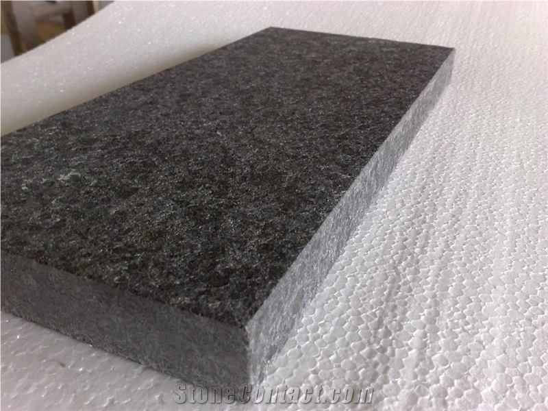Fargo G684 Black Flamed Tiles, G684 Black Pearl Granite Antique Surface Tiles, China Black Granite Anti-Slipping Surface Tiles