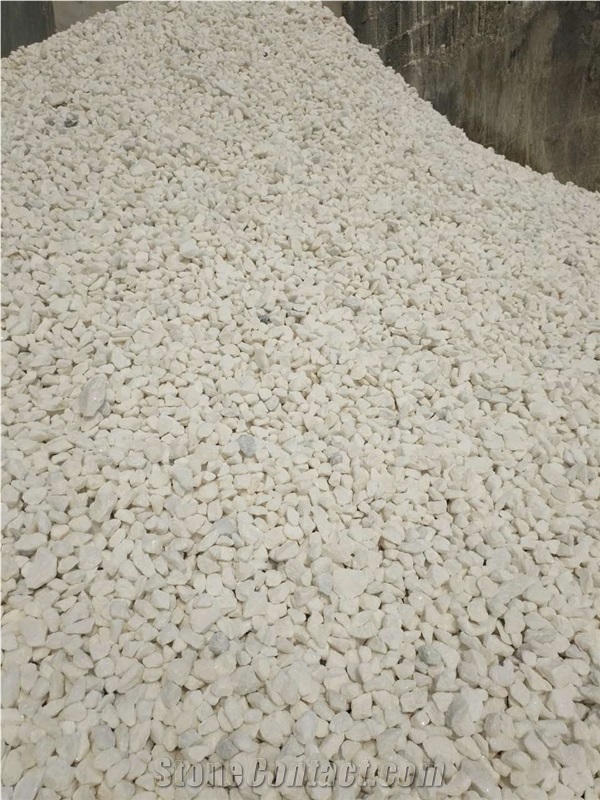 Fargo Pure White Gravels, China White Aggregates, Snow White Marble Gravels, White Stone Pebbles