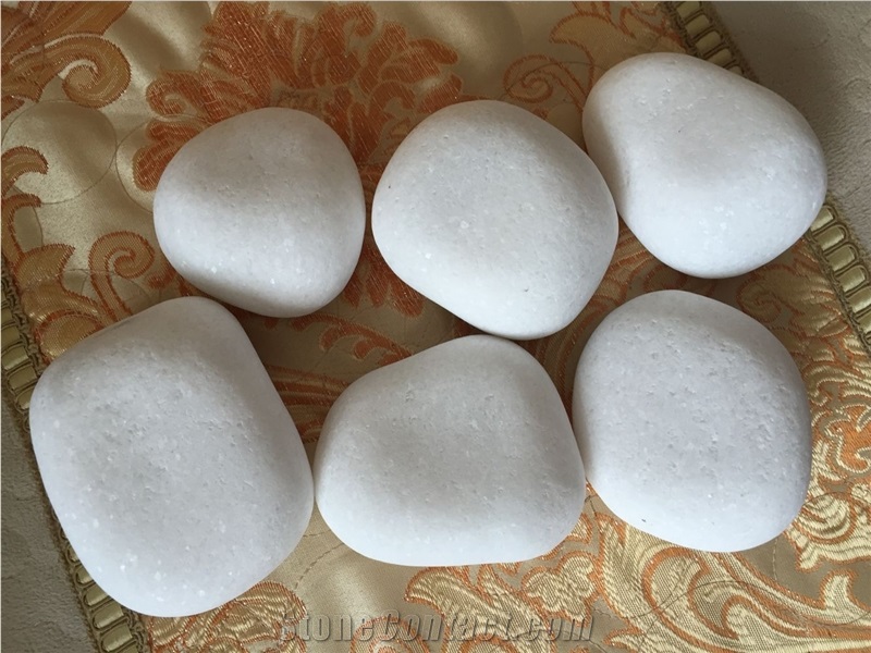 Fargo Snow White Marble Pebbles, China Pure White Pebble Stone, White Decorative Pebbles