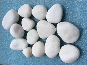 Fargo White Marble Pebble Stone, Machine Made White Marble Pebble Stones, White Gravels, White Aggregates