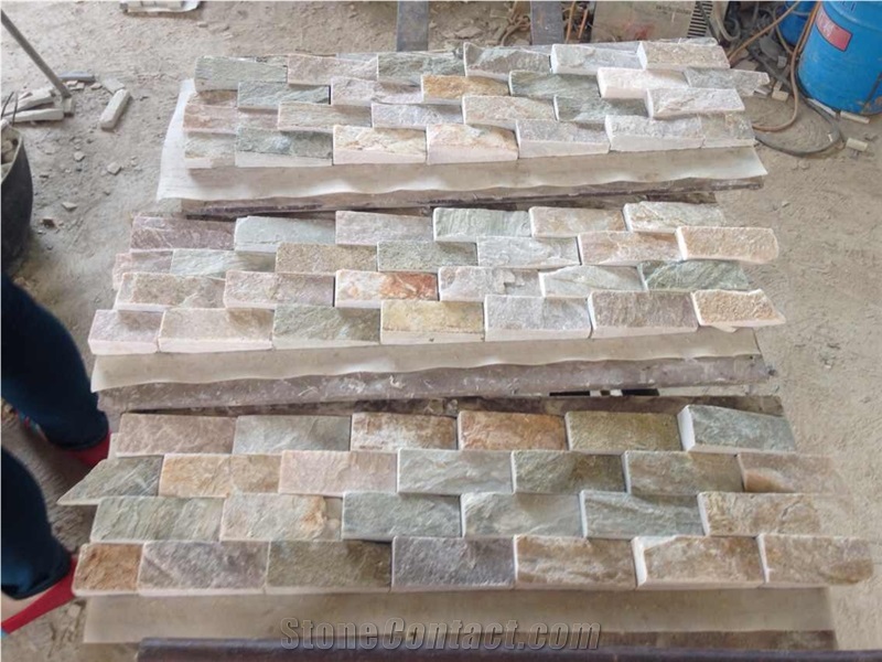 Beige Slate,Indian Autumn Slate Cultured Stone for Wall Cladding