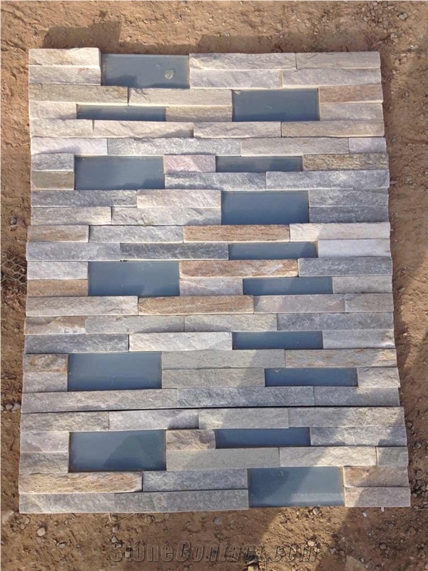 China Charcoal Grey Slate Cultured Stone for Wall Cladding