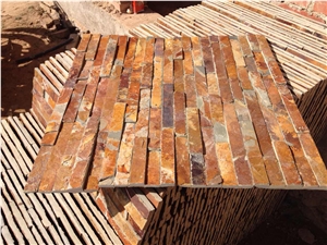 China Rusty Brown Slate Rich Autumn Slate Cultured Stone,Manufactured Stone Veneer