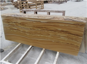 China Yellow Wood Vein Sandstone Slabs & Tiles, Floor Covering Tiles