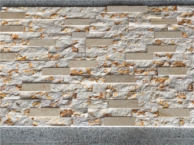 Hot Sunny Yellow Marble Exterior Fieldstone Cultured Stone for Wall Decoration