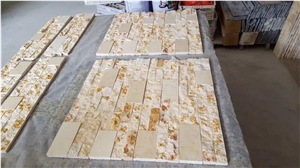 Hot Sunny Yellow Marble Exterior Fieldstone Cultured Stone for Wall Decoration
