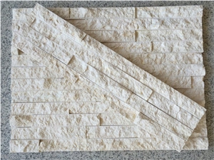 Natural Split Face Beige Marble Cultured Stone for Wall Cladding,Yellow Culture Stone/Ledge Panel