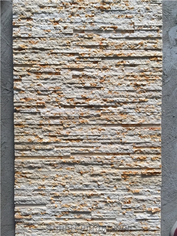Sunny Beige Marble Ledge Stone Cultured Stone for Wall Cladding,China New Beige Design Marble Split Face Cultured Stone