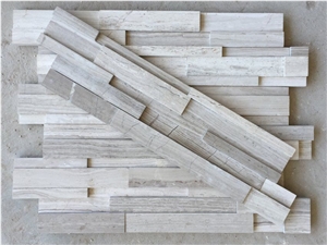 White Wooden Marble Cultured Stone,Ledgestone, China Serpeggiante Marble,Chinese Silver Palissandro Cladding