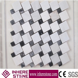 Black and White Marble Mosaic Floor Tile
