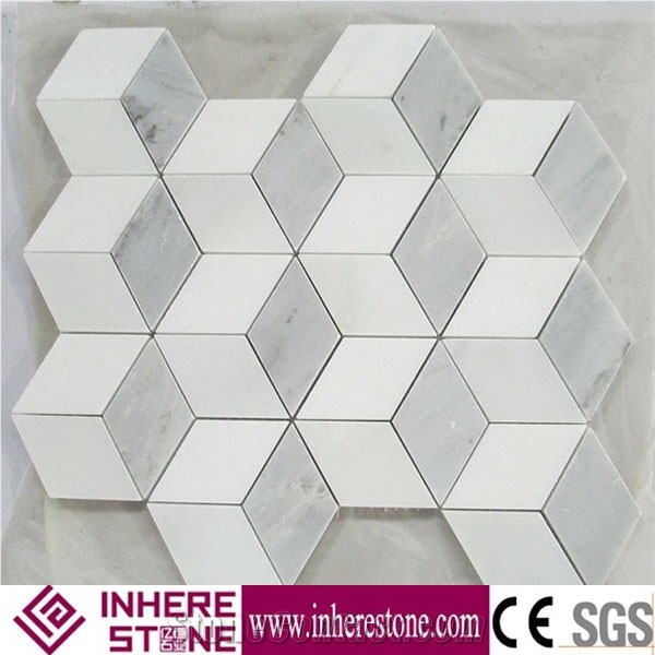 Cararra White Marble 12"X12" Mosaic Tile