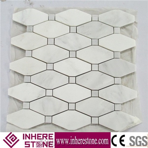 Cararra White Marble 12"X12" Mosaic Tile