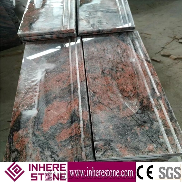 China Hotsale Multi-Color Red Grey Granite Polished Stair Step