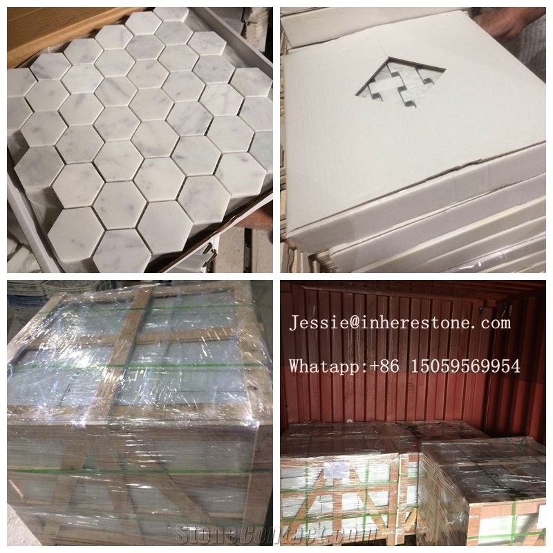 China Manufacture Cararra White Marble Mosaic Tile Price