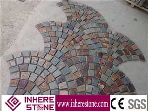 China Multicolor Slate Flagstone Paver Tiles Exterior Stone