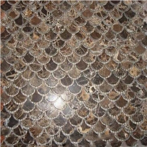 Dark Emperador Marble Mosaic Tile Interior Wall Mosaic Designs for Bathroom