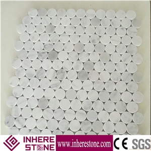 Decorative Natural Stone Cararra White Marble Mosaic for Wall