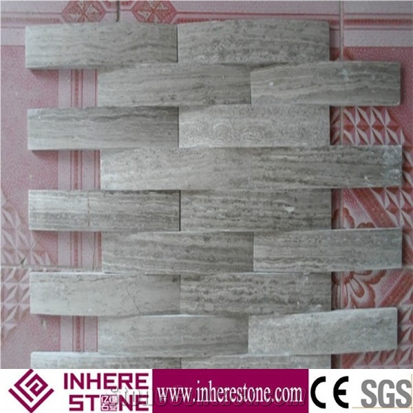 Decorative Strip Grey Wood Grain Marble & Mosaic Pattern