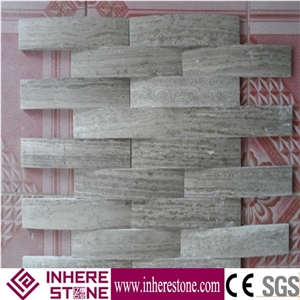 Decorative Strip Grey Wood Grain Marble & Mosaic Pattern