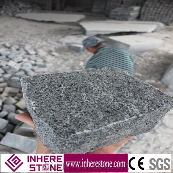 G654 Granite Cube Stone Chinese Cheap Granite Natural Split Surface Paving Stone, Driveway Grey Granite Cube Paving Stone