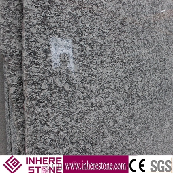 Guangdong Spray White Granite Tiles & Slabs, Sea Wave Flower Of Mengyin Stone, China Gray Granite