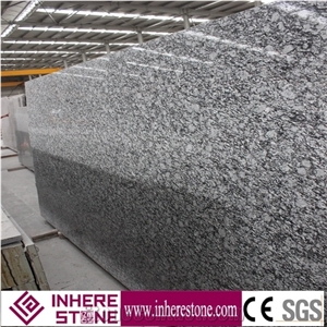 Guangdong Spray White Granite Tiles & Slabs, Sea Wave Flower Of Mengyin Stone, China Gray Granite