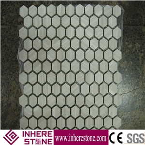Natural Stone Marble Mosaic Tile, Grey Wood Marble Mosaic,Grey Mosaic