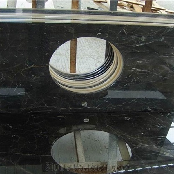 Nero Marquina Marble Vanity Top, Nero Marquina Black Marble Vanity Top
