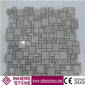 Square Shape and Mixed Color Family Wave Pattern Marble Mosaic