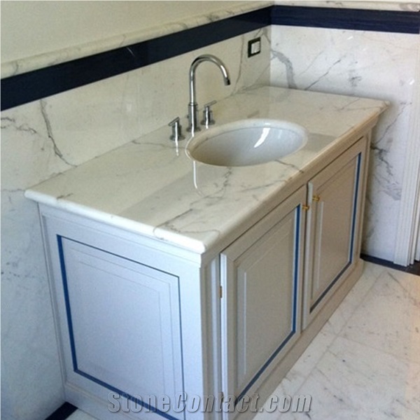 Statuario Venato Italy White Marble Bath Countertop Vanity Top