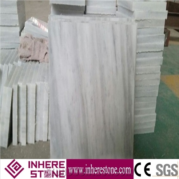 Yunnan White Marble Tile with Cross Veins, Chinese White Marble