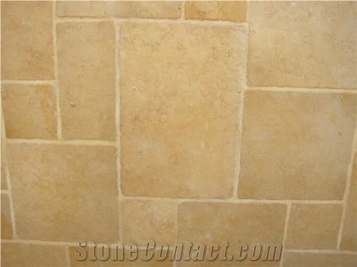 Jerusalem Gold Limestone Tiles & Slabs, Yellow Polished Limestone Floor Covering Tiles, Walling Tiles