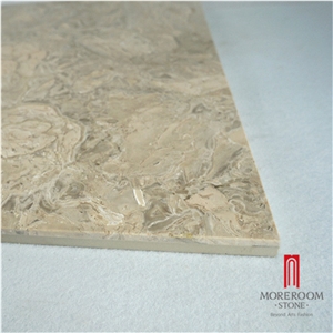 36 X36 Polished Oman Rose Beige Composite Marble Tiles with Porcelain Backing Laminate Marble Price
