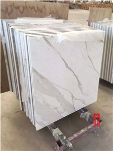 Calacatta White Super Thin Laminated Marble Composite Porcelain Tiles