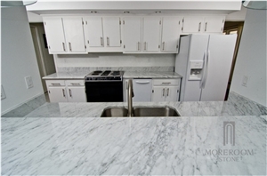 Carrara White Marble Kitchen Countertop