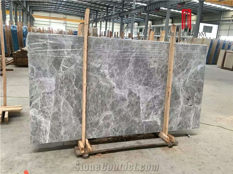 High Polished Chinese Grey Silver Ermine Marble Tile, Grey Marble Made in China, Silver Ermine Marble Slab